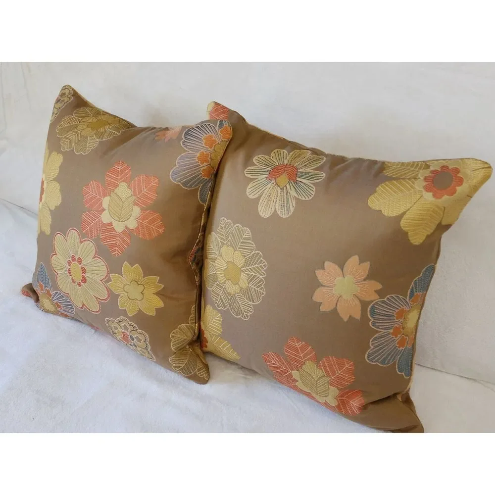 TRIO Kalin EMBROIDERED FLORAL Zippered Throw Pillow Cover 2/20x20 & 10x18 Lumbar